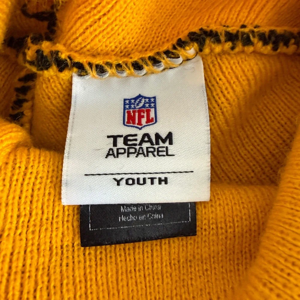 NFL Team Apparel‎ Pittsburgh Steelers Youth Beanie Hat Black Gold Knit One Size